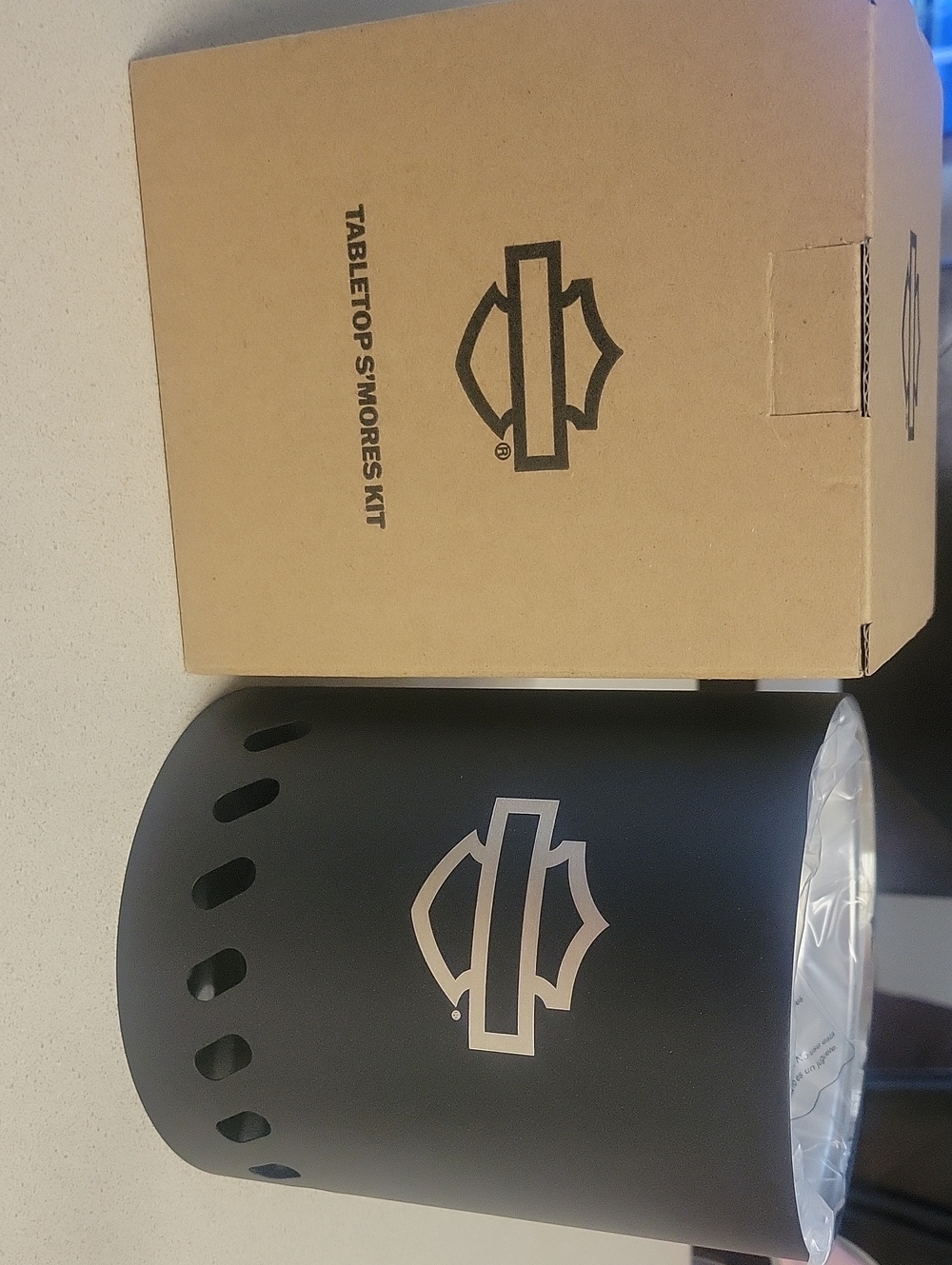 Harley-Davidson Matte Black Tabletop S'mores Kit with Silver Logo